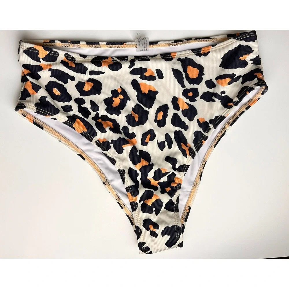 SHEIN Two‎ Piece Swimsuit Set Leopard Print Cheeky Medium NWOT